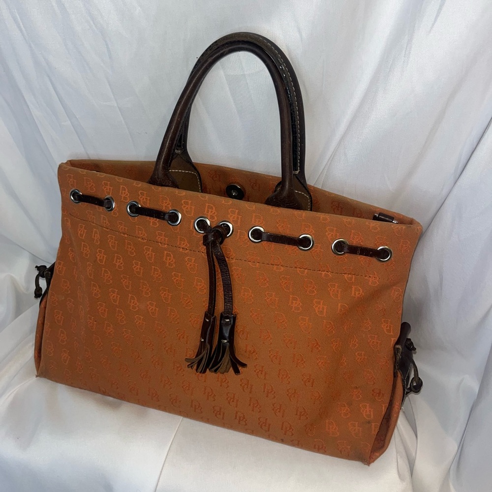 Orange and brown vintage Dooney & Bourke bag